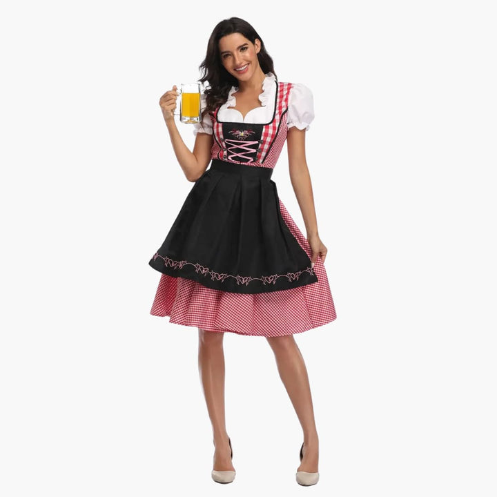 Robe dirndl avec tablier pour femmes - Oktoberfest 2025