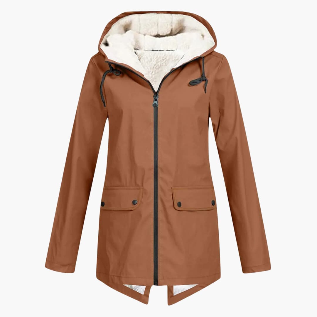 Trench-coat déperlant avec capuche pour femmes
