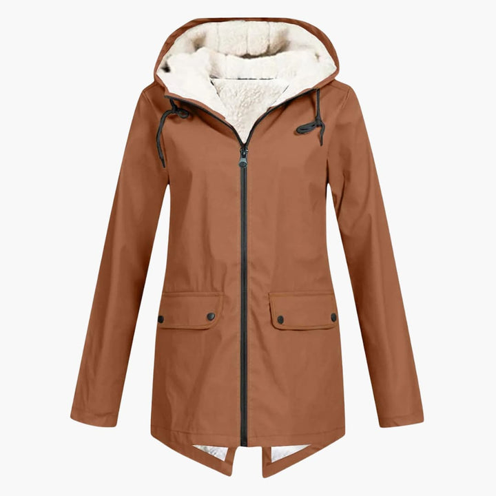 Trench-coat déperlant avec capuche pour femmes