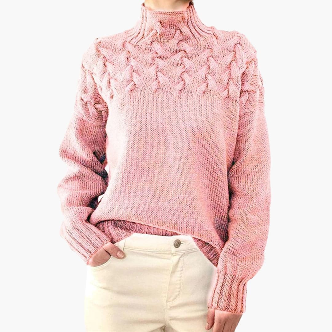Pull en tricot à col roulé pour femmes