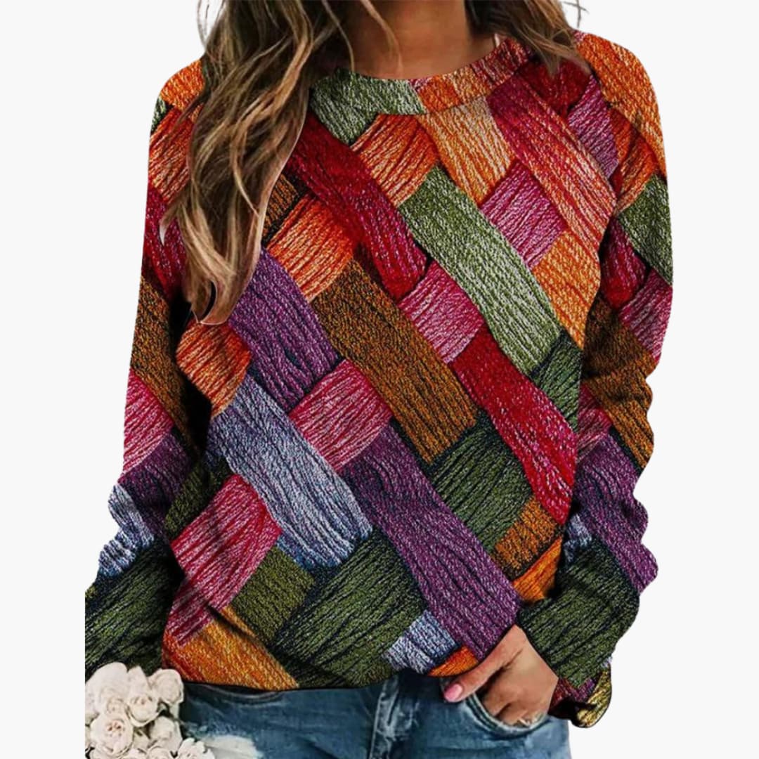 Pull en tricot à motifs pour femmes