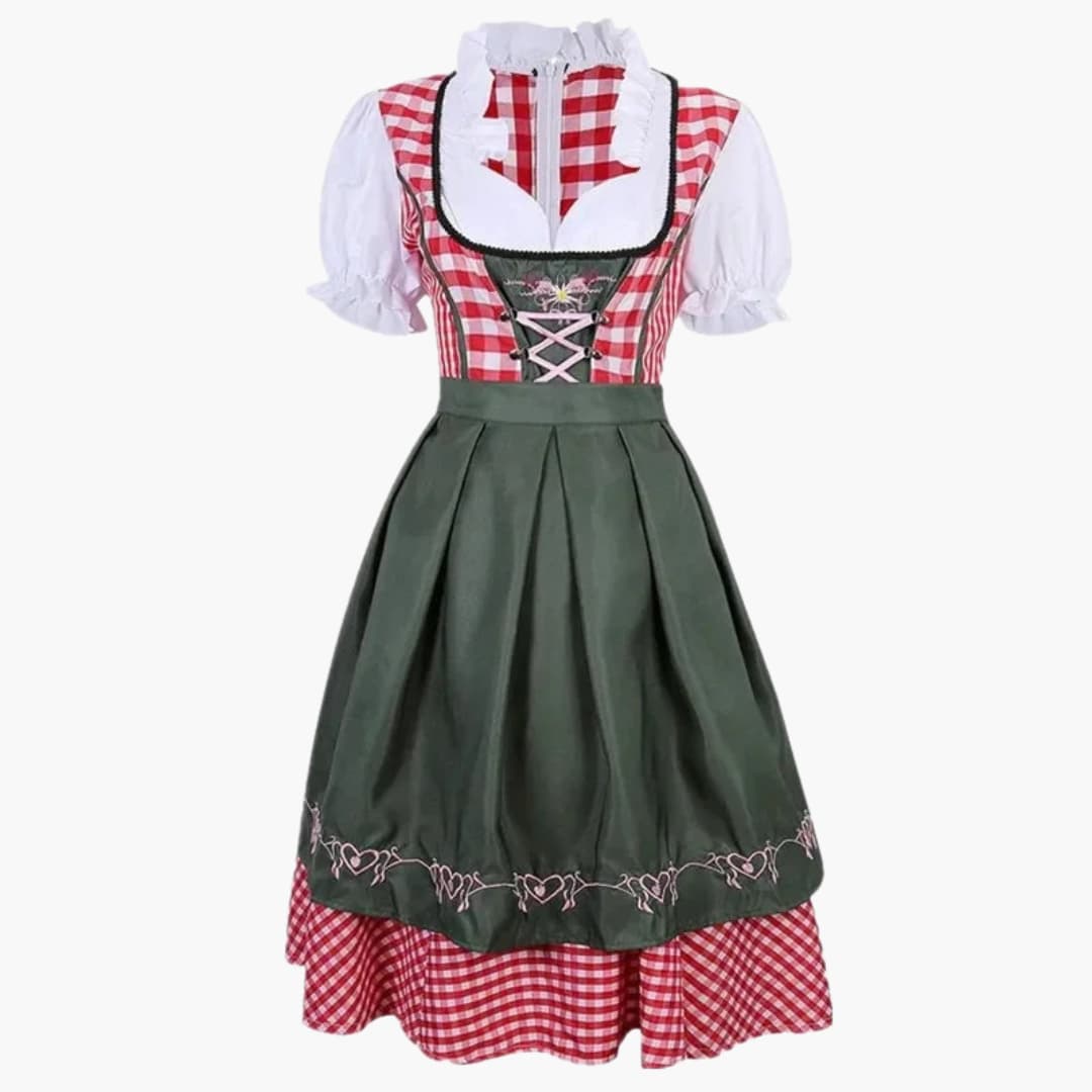Robe dirndl traditionnelle avec tablier pour femmes - Oktoberfest 2025