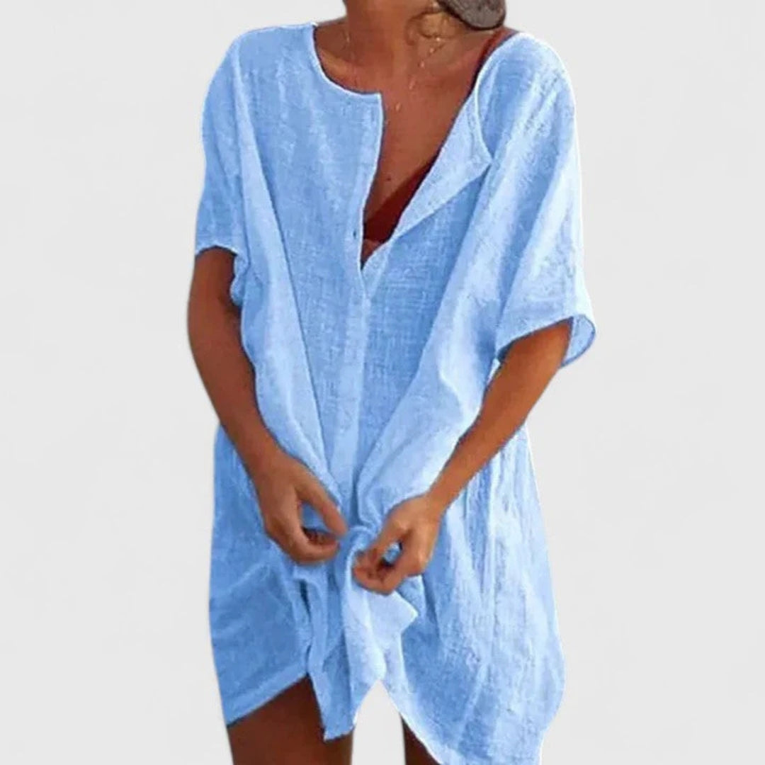 Sabina | Robe de Plage Décontractée à Boutons pour Femmes