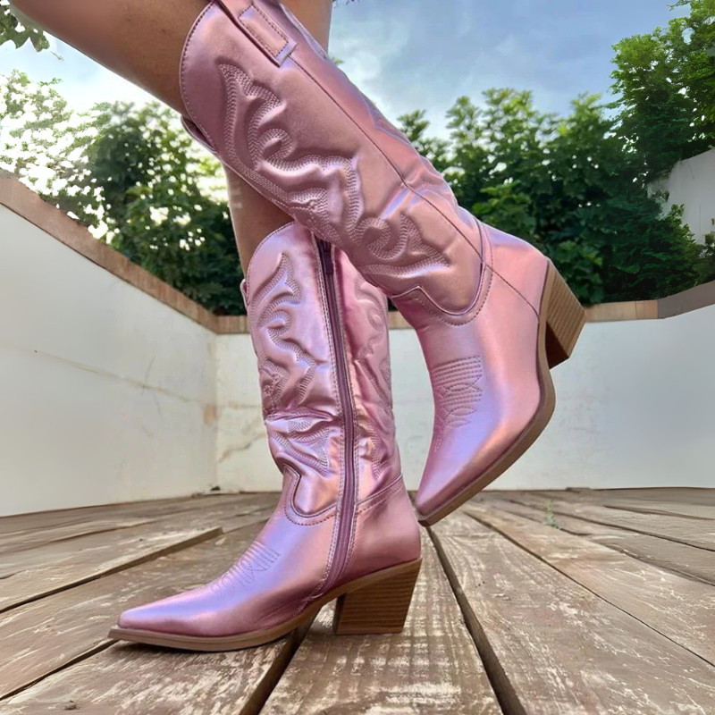 Bottes pour femmes | Bottes de cowboy à bout pointu et talon
