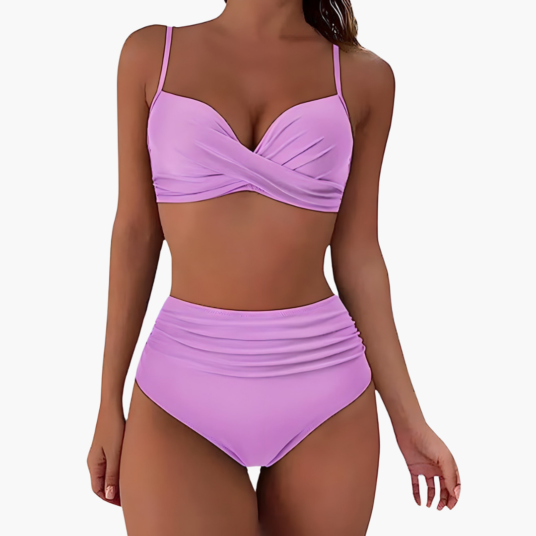 Ensemble de bikini pour femmes - avec taille haute et bretelles réglables