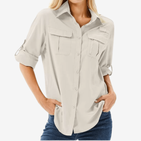 Chemise de randonnée respirante pour femmes | Manches longues