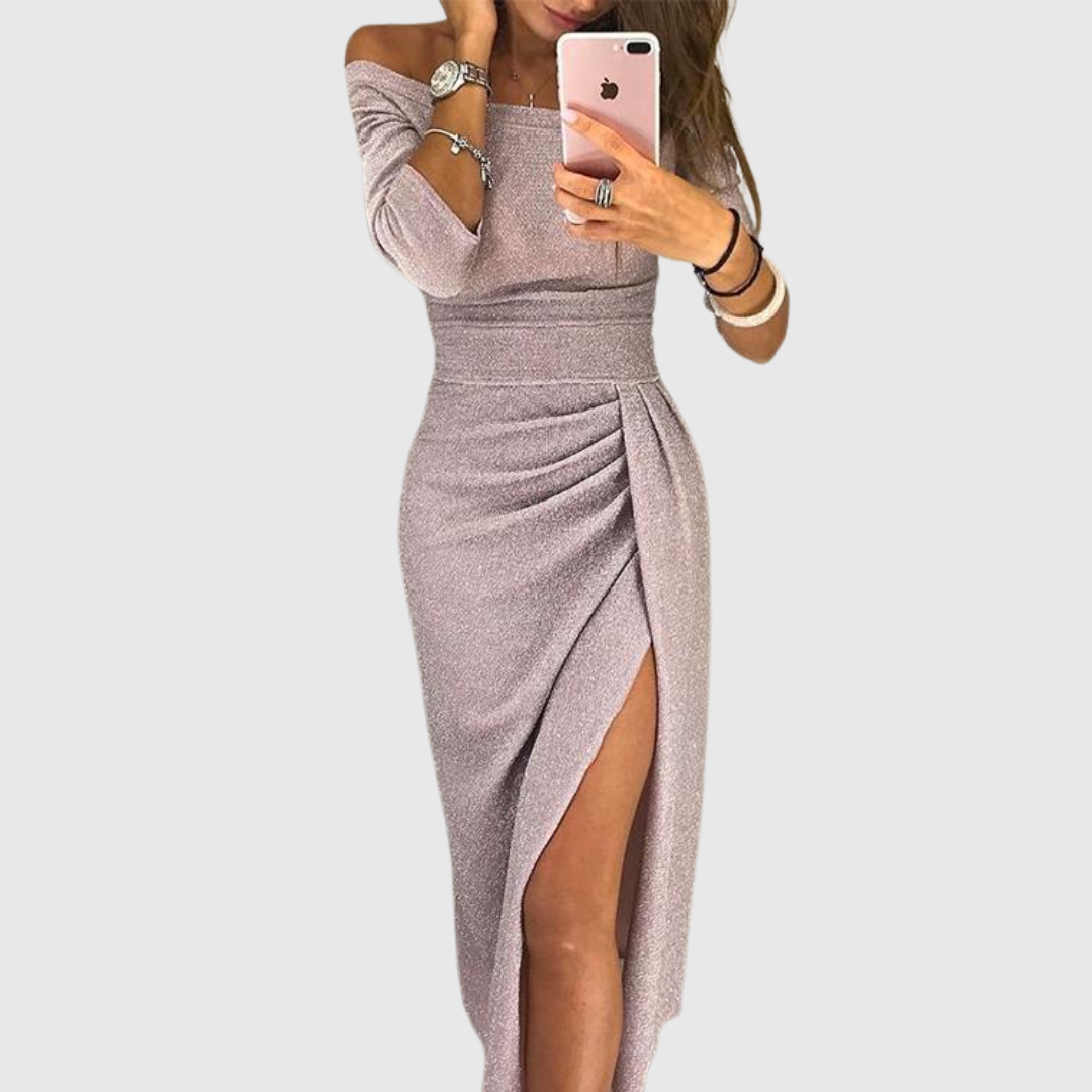Lily | Robe maxi chic avec décolleté en halter