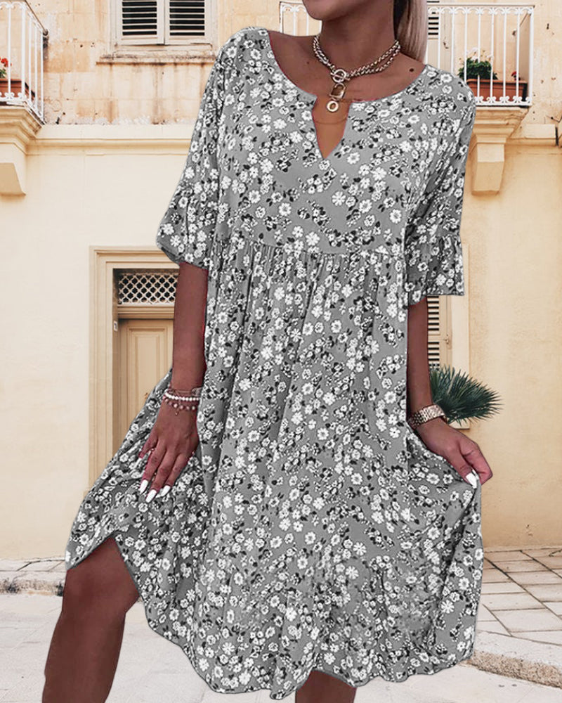 Kayleigh | Robe midi à motifs floraux