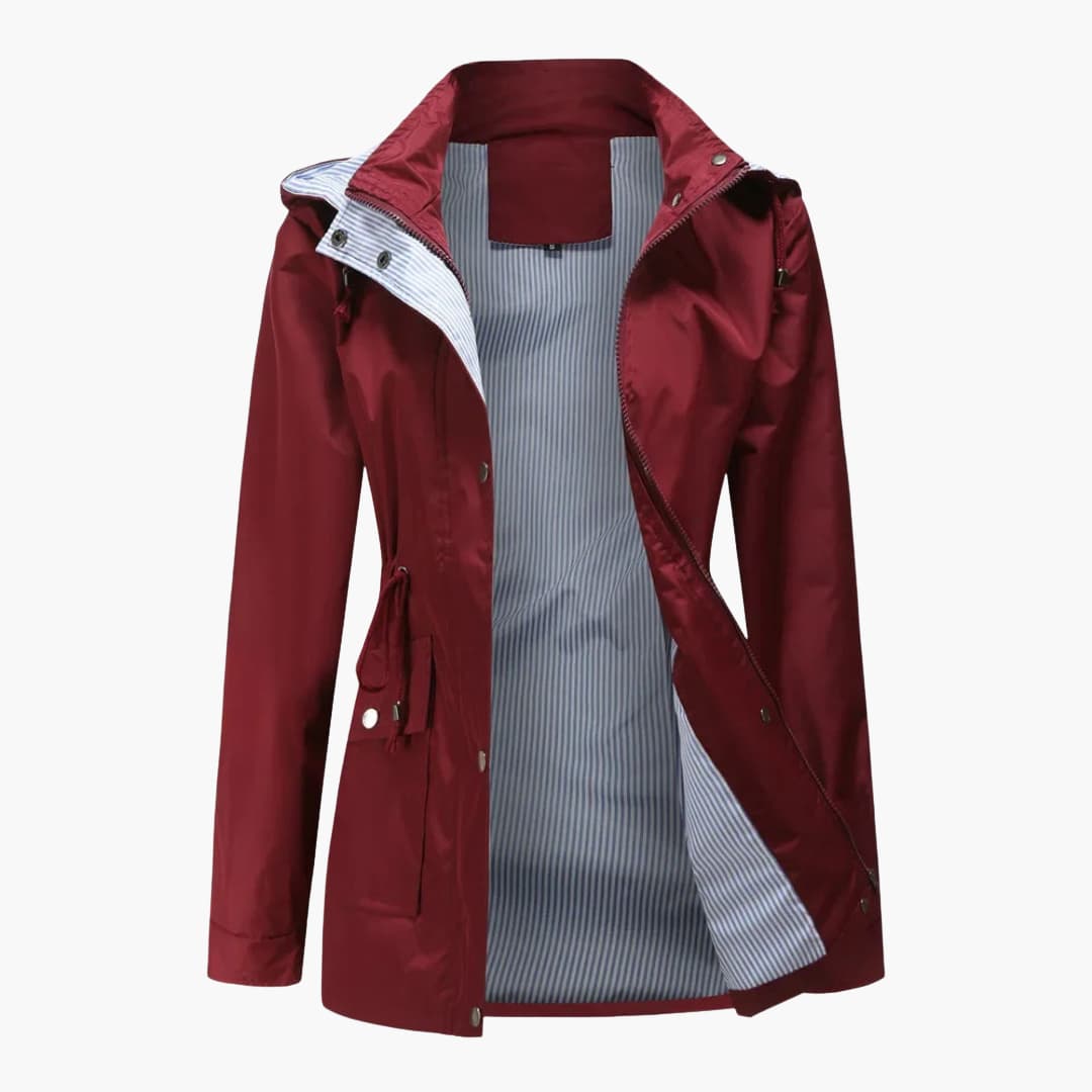 Manteau Trench Long avec Capuche pour Femmes