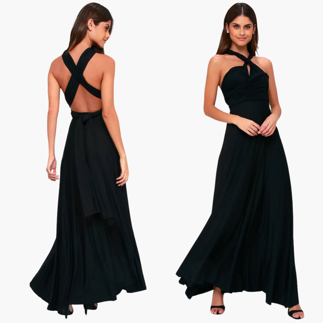 Robe de soirée avec décolleté en V - Style femme pour les nuits de gala