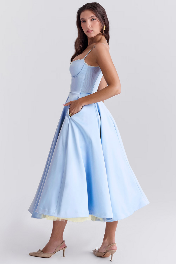 Luce - Robe midi en tulle satin