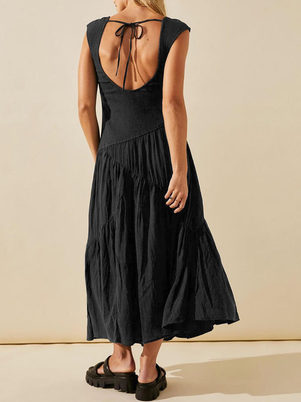 Niomi | Robe maxi bohème avec décolleté carré