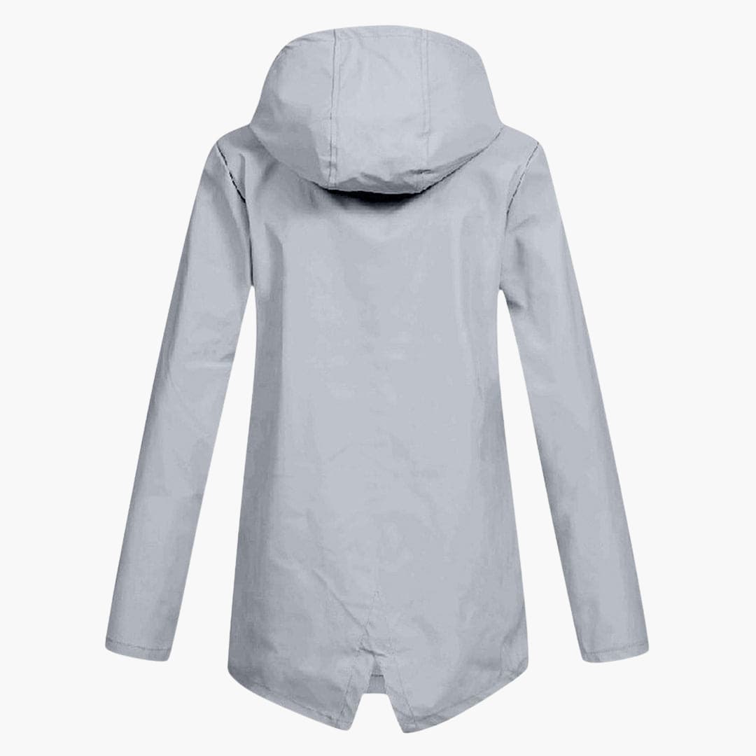 Manteau de pluie pour femmes avec capuche réglable et fermeture éclair