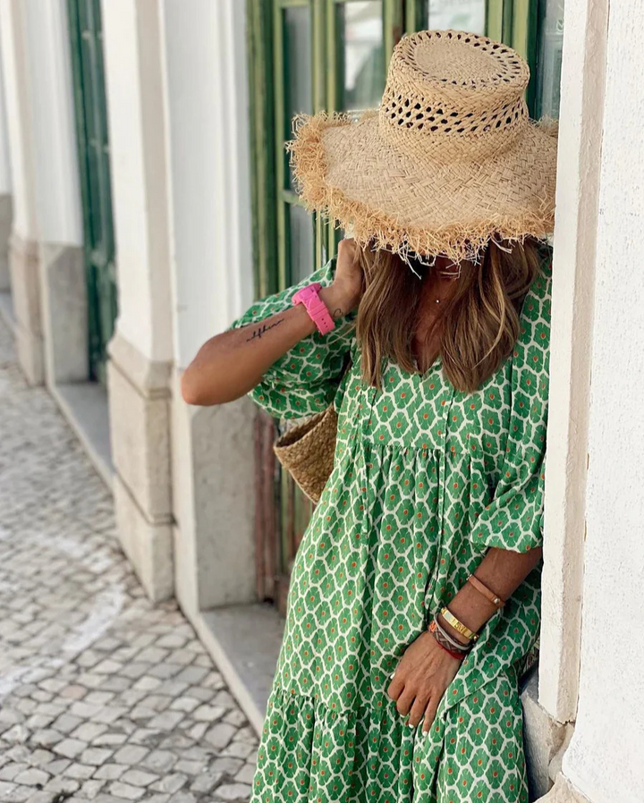 Elin - Robe maxi en coton bohème