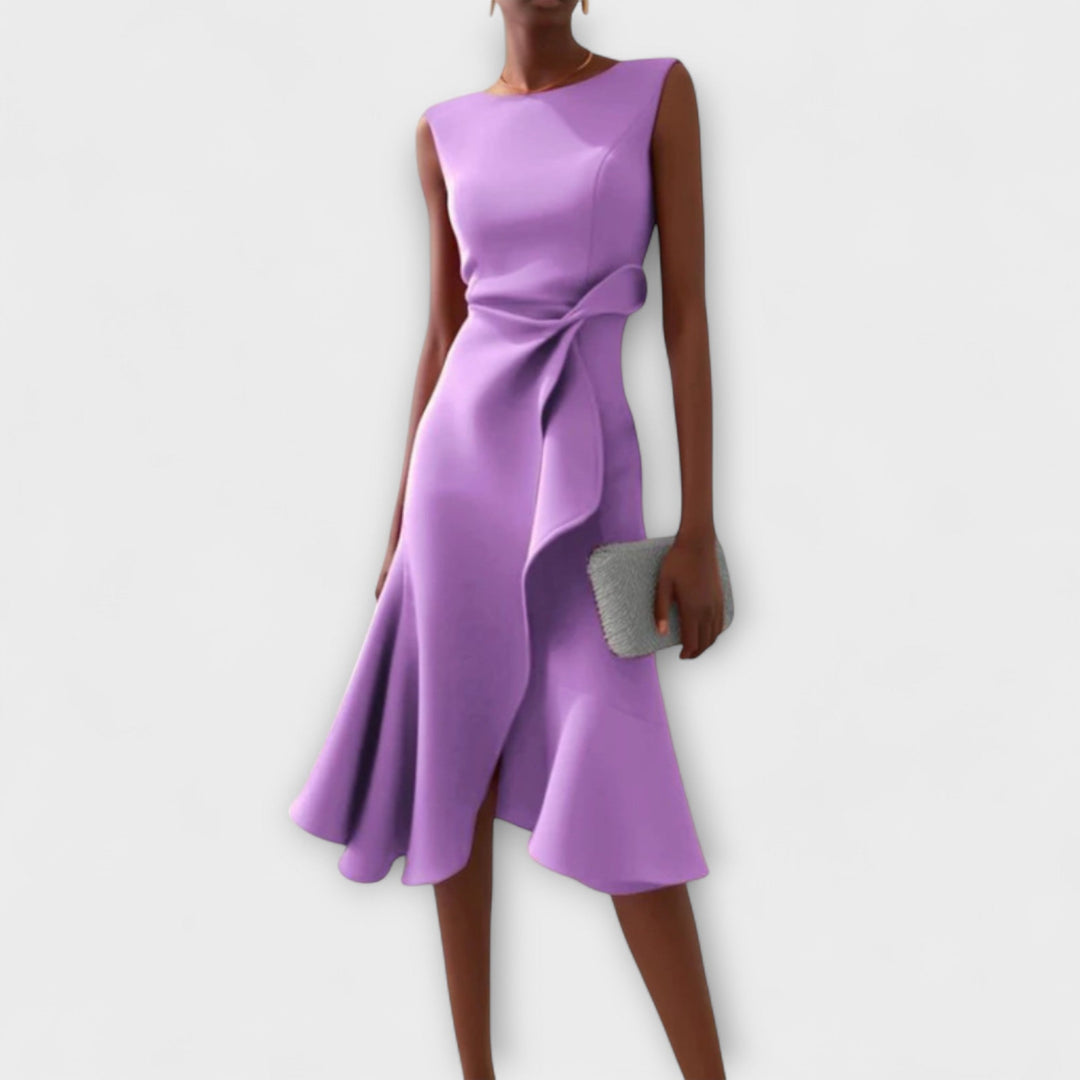 Elfriede | Robe Midi Sans Manches Drapée Asymétrique – Midi Drapée Asymétrique 2026