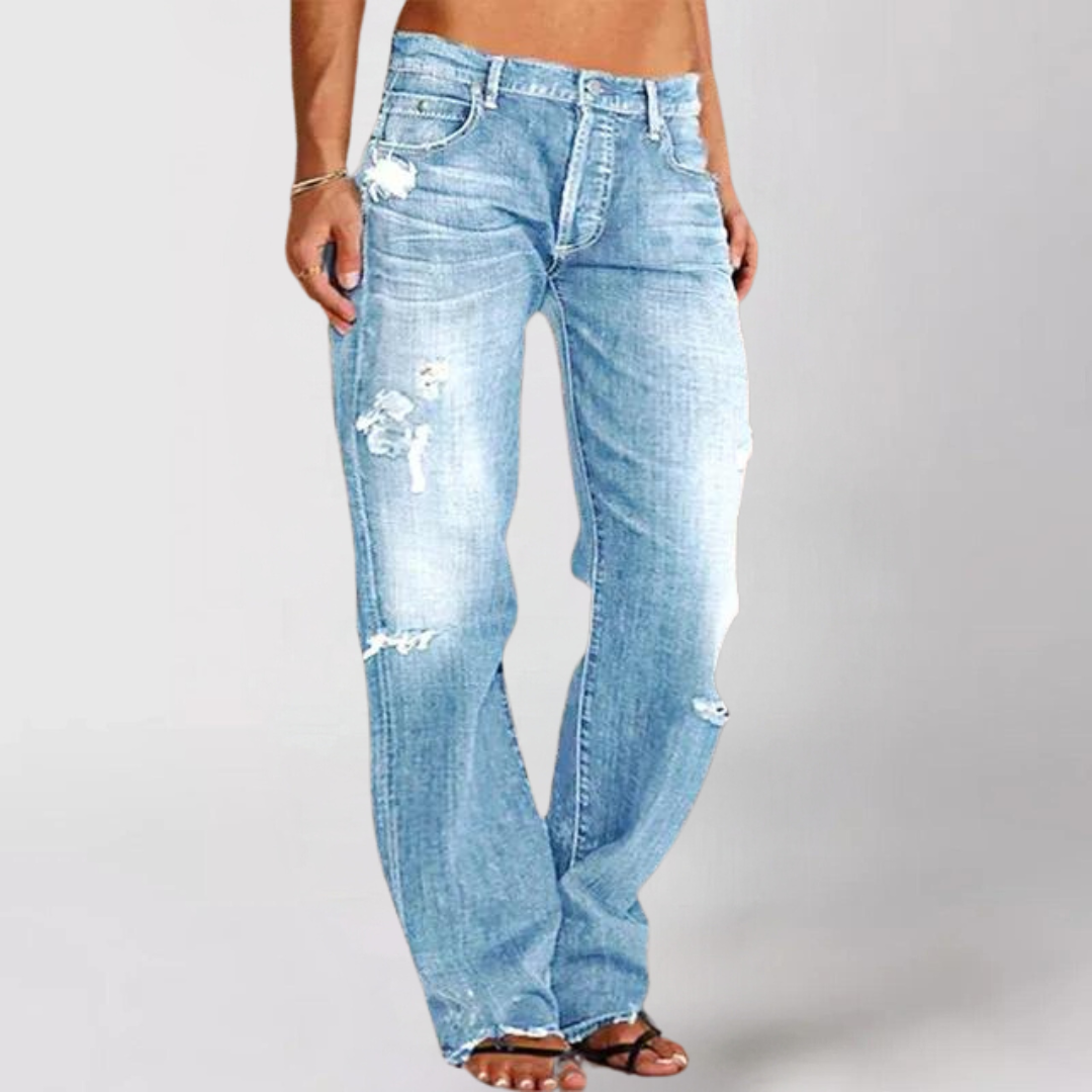 Adelheid | Jean en denim pour femmes, coupe large et décontractée