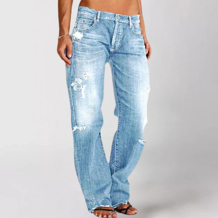Adelheid | Jean en denim pour femmes, coupe large et décontractée