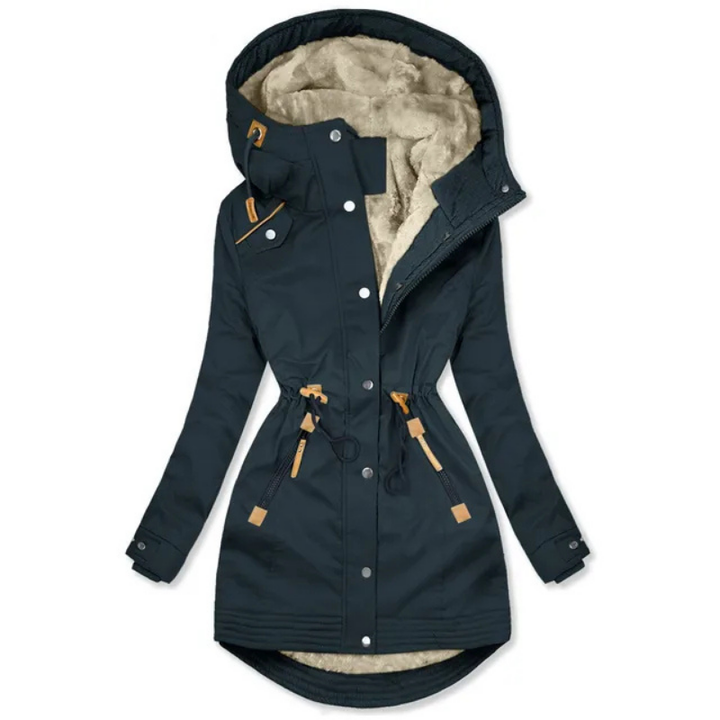 Veste d'hiver femme avec capuche | Parka avec fermeture éclair et cordon de serrage