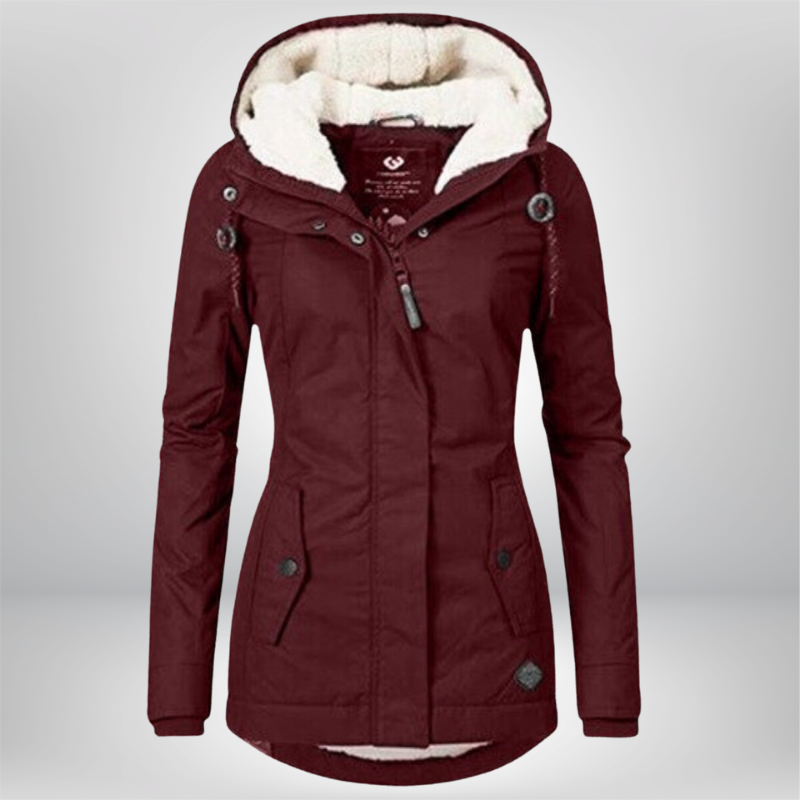 Veste d'hiver femme avec capuche | Veste de transition doublée