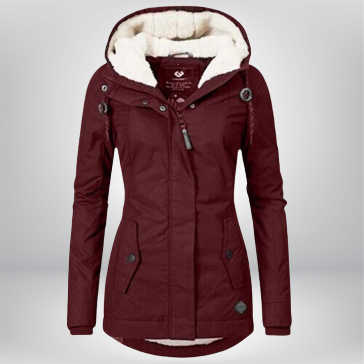 Veste d'hiver femme avec capuche | Veste de transition doublée