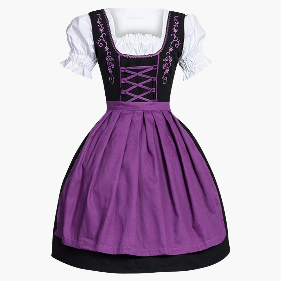 Dirndl traditionnel avec tablier pour femmes - Oktoberfest 2025