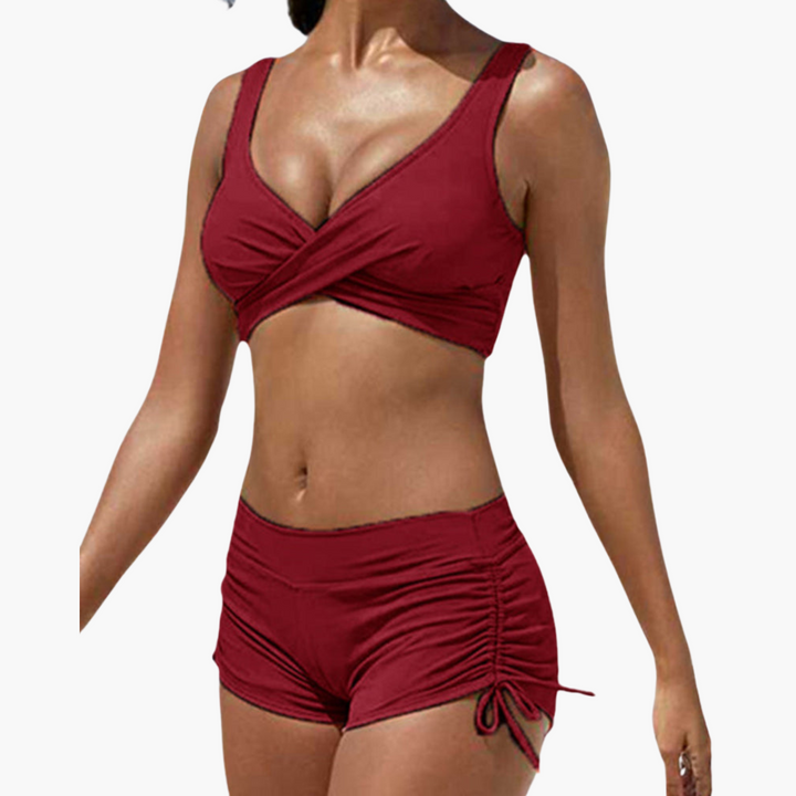 Haut de bikini twist avec shorts - Ensemble pour femmes pour l'été