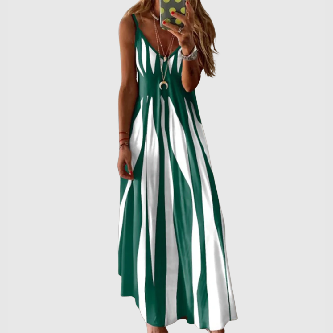 Ariella - Robe maxi sans manches élégante avec rayures