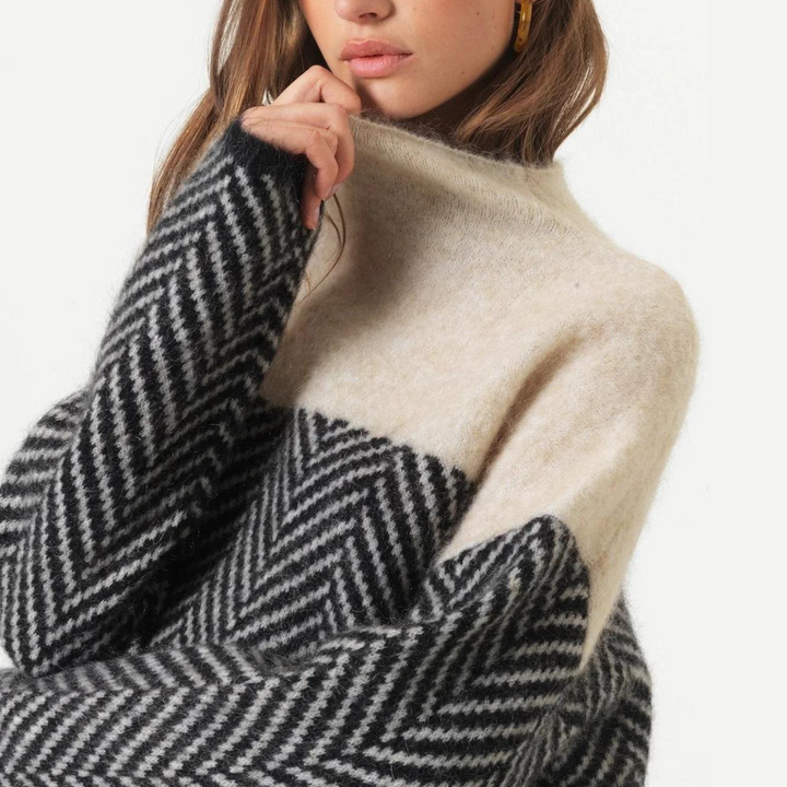 Chevron Luxe | Pull à col roulé stylé pour femmes