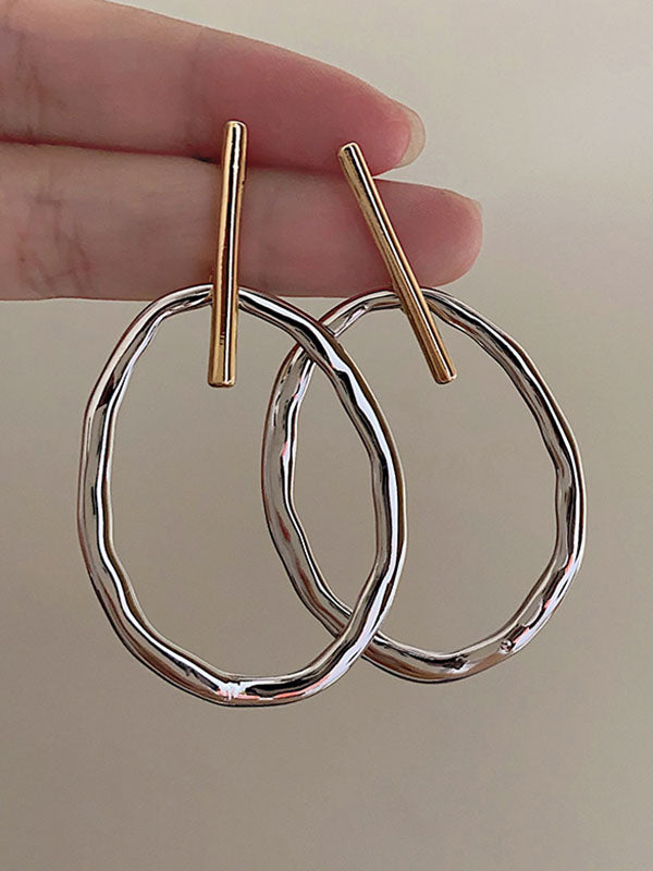 Boucles d'oreilles géométriques couleur contrastée