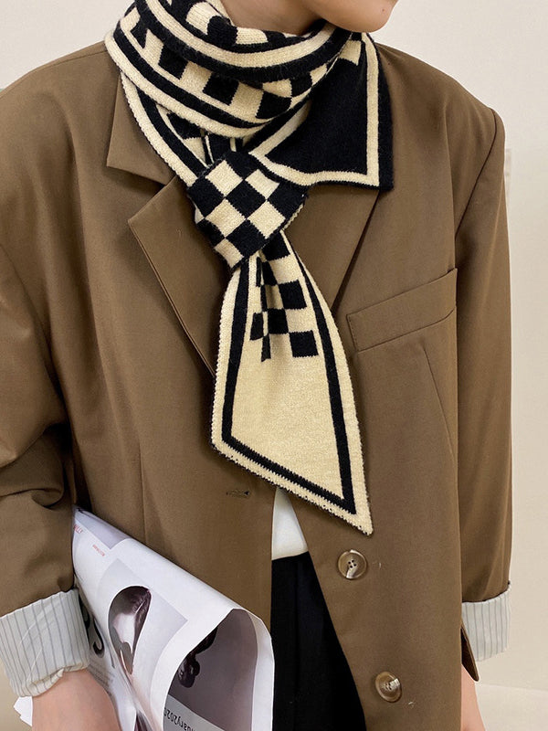 Écharpe à damier, à empiècements