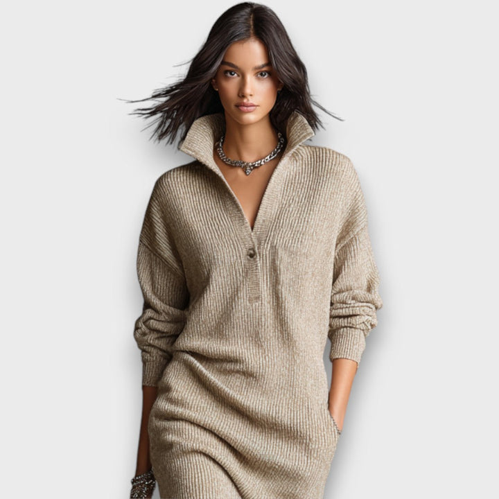 Malvie – Robe en tricot mini avec décolleté en V