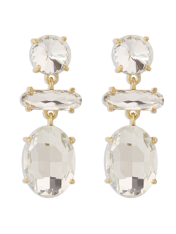 Boucles d'oreilles tendance, couleur contrastée