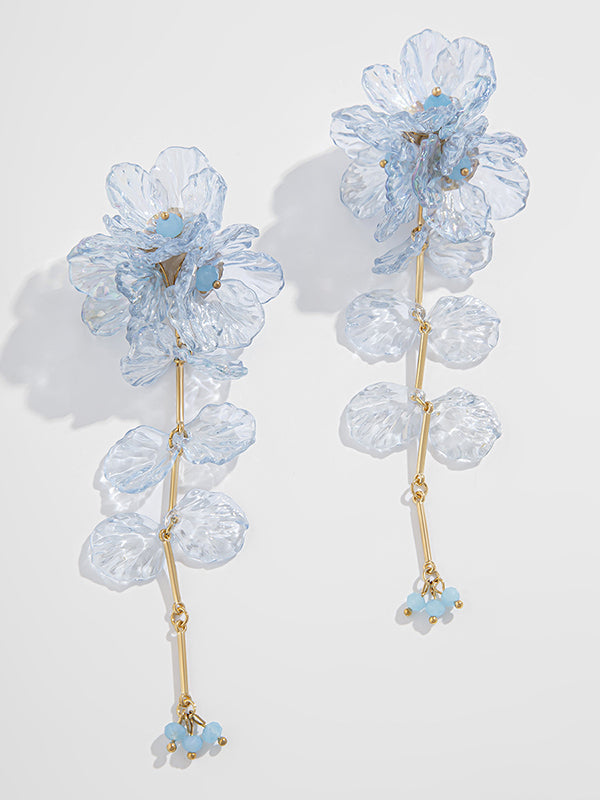 Boucles d'oreilles perlées en forme de fleur