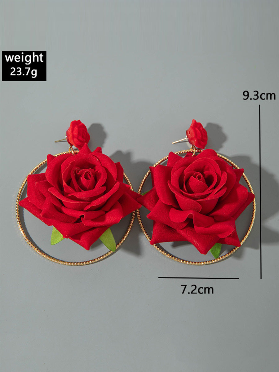 Boucles d'oreilles pendantes en forme de fleur