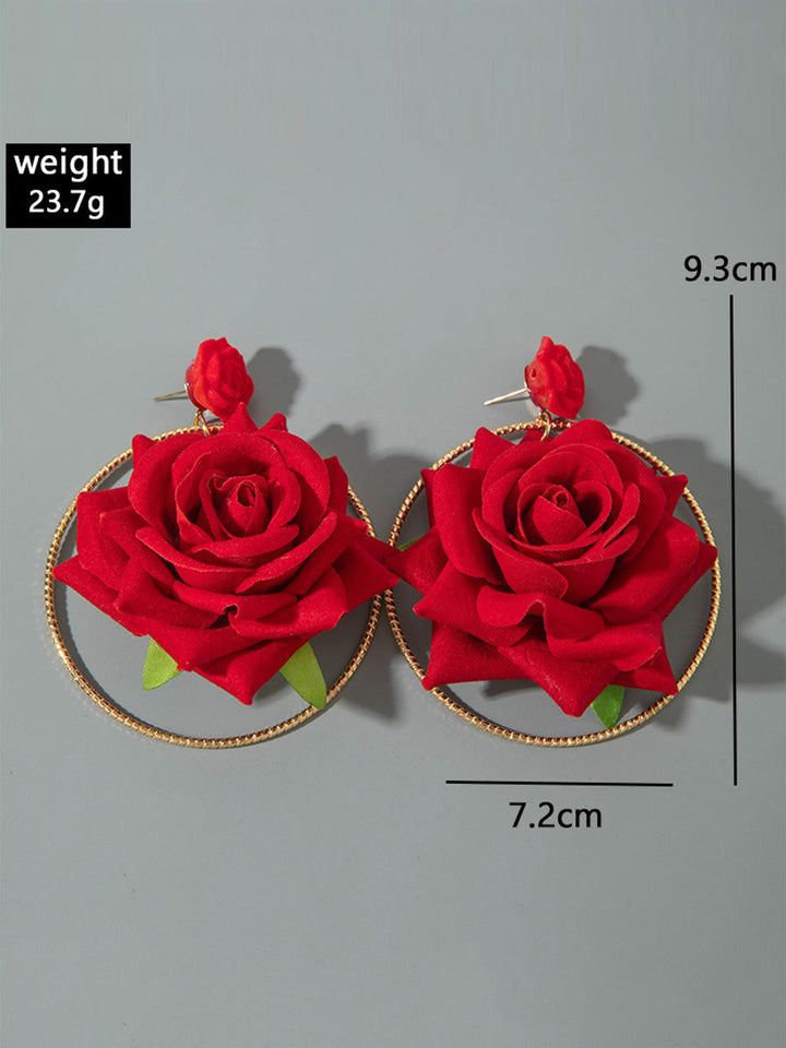 Boucles d'oreilles pendantes en forme de fleur