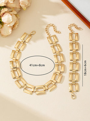 Parure bracelet et collier à chaîne