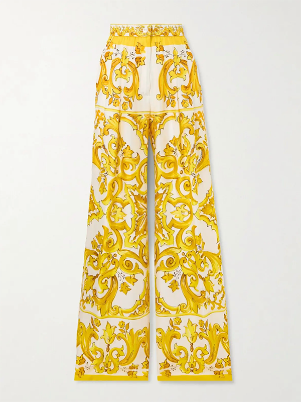 Pantalon ample imprimé décontracté à jambes larges