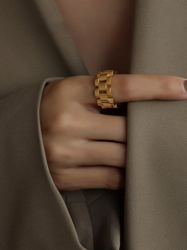 Bague originale simple et cool de couleur unie