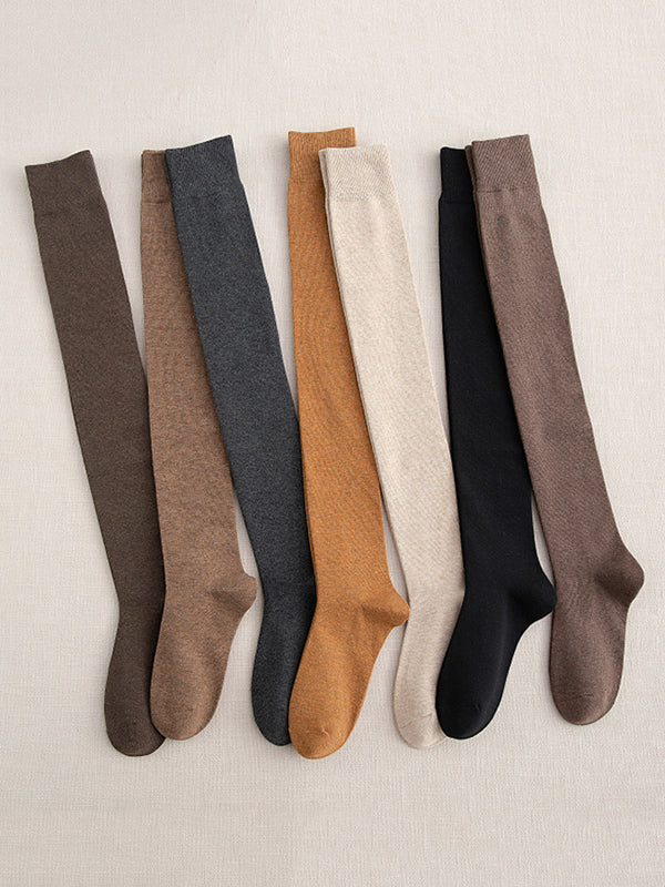 Collants décontractés, couleur unie