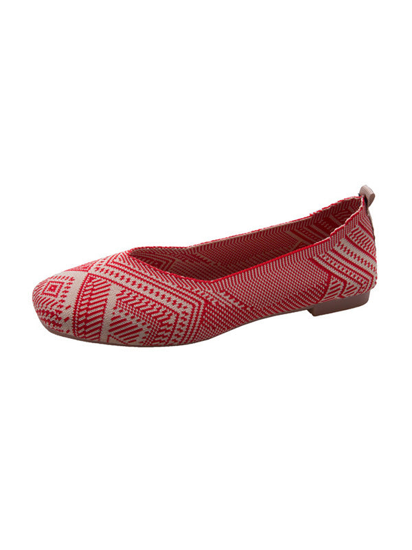 Chaussures plates respirantes de couleur contrastée