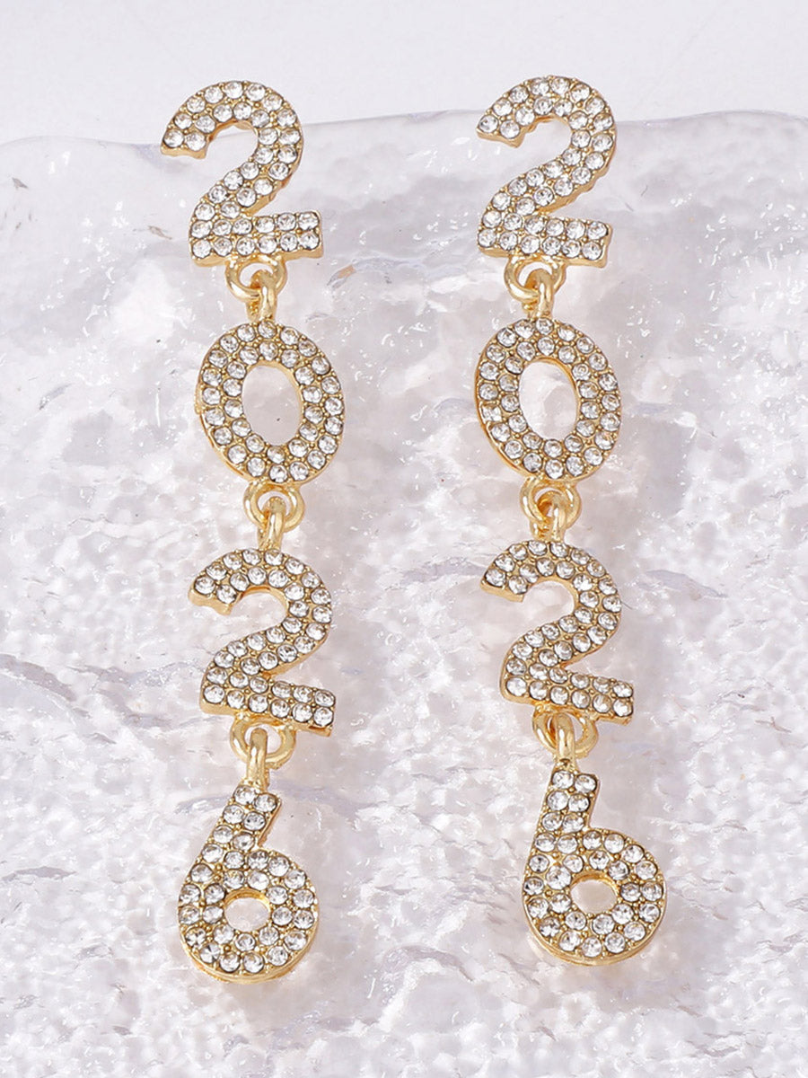 Boucles d'oreilles brillantes à motifs figuratifs, à strass