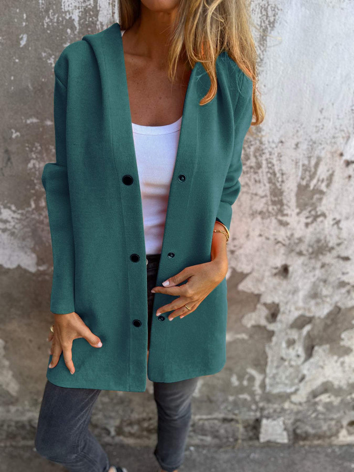 Élégante et confortable veste en tricot d'automne avec capuche pour femmes