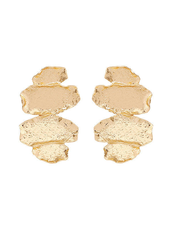 Boucles d'oreilles brillantes à coupe irrégulière, à chaîne