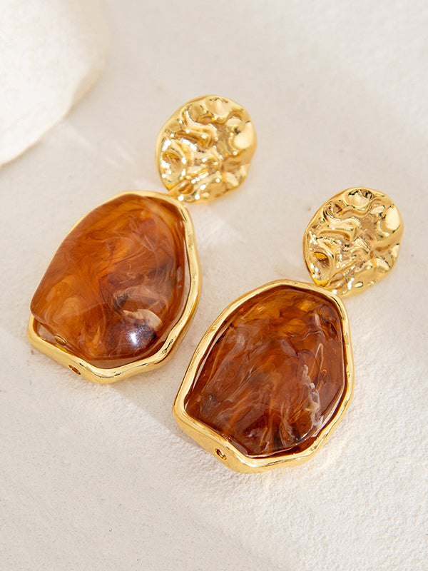 Boucles d'oreilles géométriques brillantes à coupe irrégulière