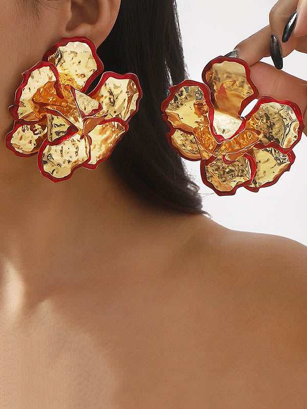 Boucles d'oreilles pendantes en forme de fleur