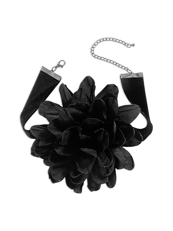 Collier à chaîne, à fleurs en 3D