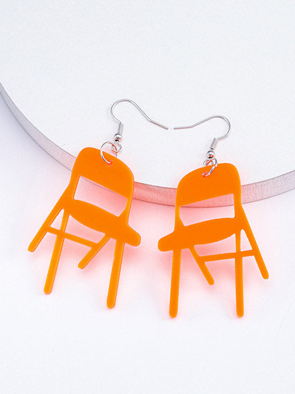 Boucles d'oreilles pendantes géométriques couleur unie