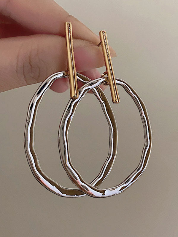 Boucles d'oreilles géométriques couleur contrastée