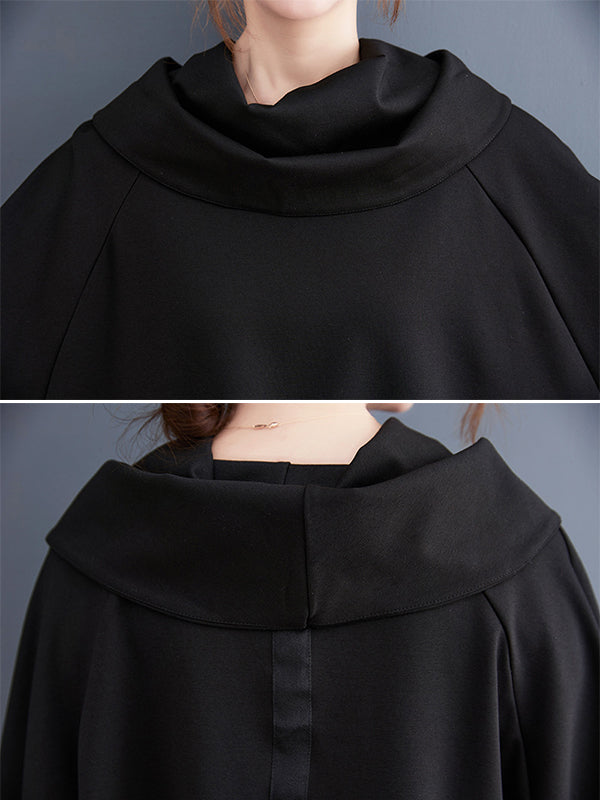 Sweat-shirt ample original à manches longues avec fermeture éclair irrégulière