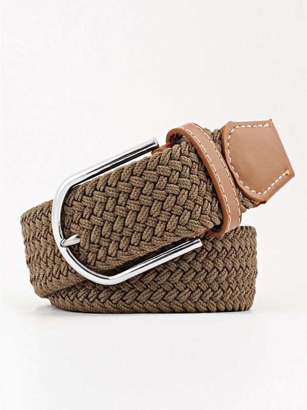 Ceinture tissée de couleurs contrastées simples, 20 couleurs